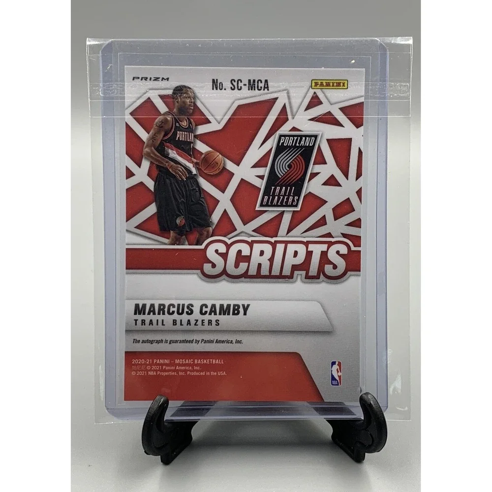 2020-21 Mosaic Marcus Camby Scripts Silver Auto Portland Trailblazers UMASS - Picture 2 of 3